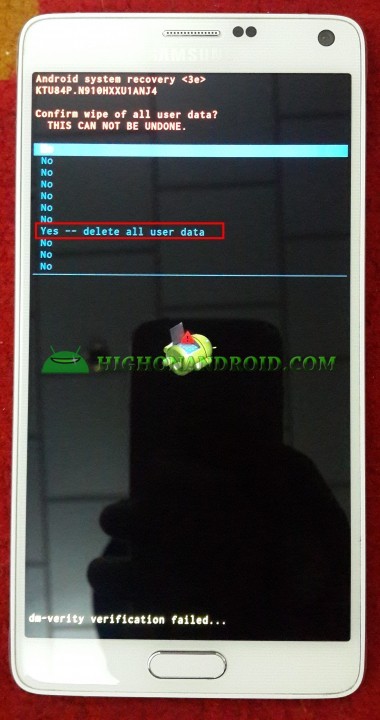 Galaxy Note 4 Factory Reset