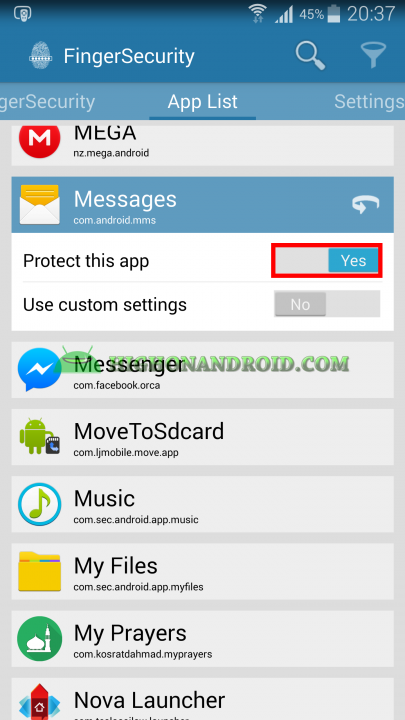 Unlock apps with Fingerprint using Galaxy Note 4  7