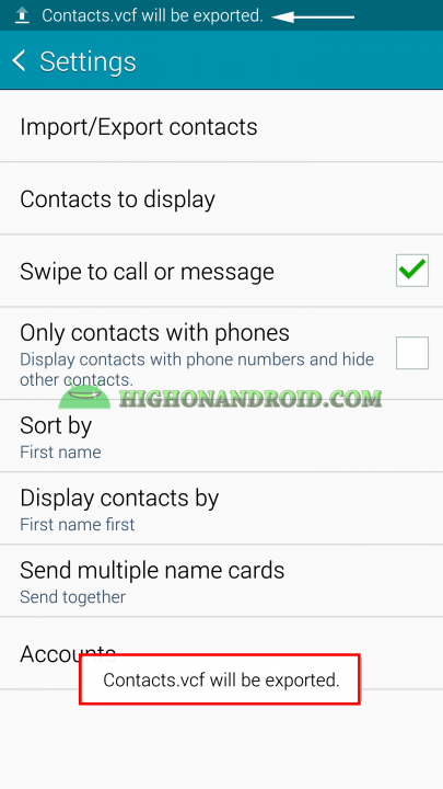 Android Contacts Backup 7