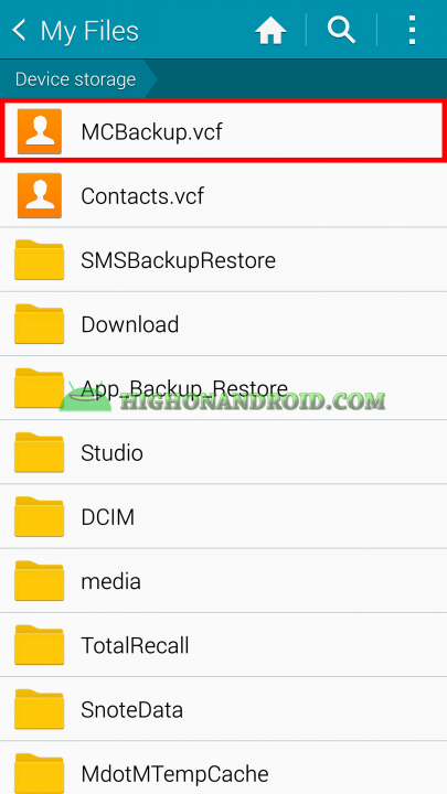 Android Contacts Backup MC5