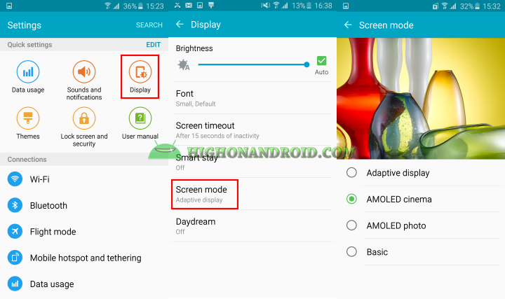 Galaxy S6 Edge Different Screen Modes