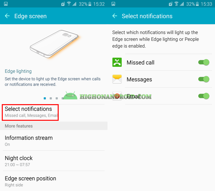 Galaxy S6 Edge Notification