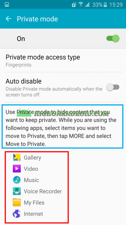 Galaxy S6 Edge Private Mode 2