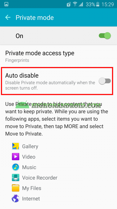 Galaxy S6 Edge Private Mode 3