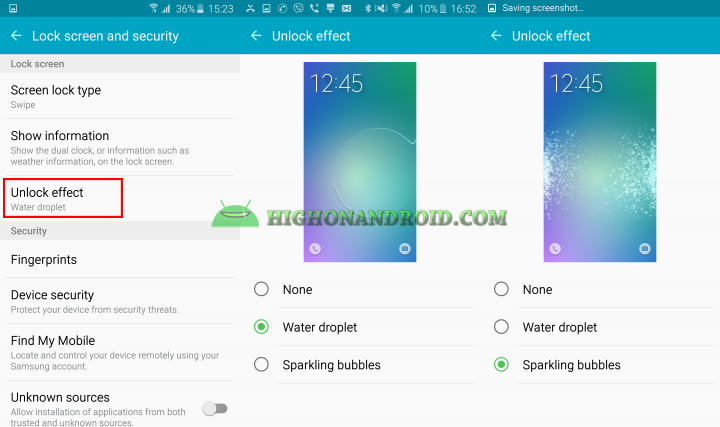 Galaxy S6 S6 Edge Change Screen Unlock Effect