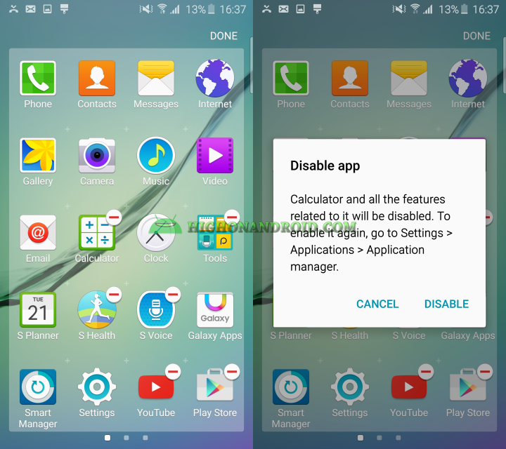 Galaxy S6 S6 Edge Disable and uninstall unwanted apps