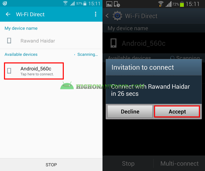 Transfer Large files Between Two Android Devices 4