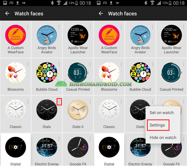 Change Android Wear Watch Face 12