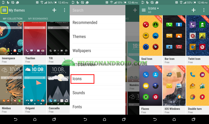 How To Change icon packs on htc one m9 plus