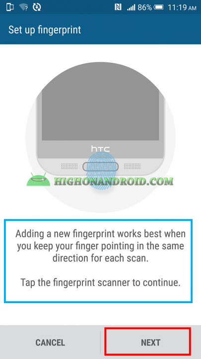 How To Set up Fingerprint scannr on htc one m9 plus 3