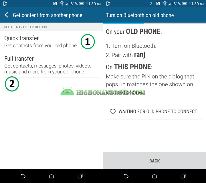 How To Transfer photos, videos, contacts, messages from your older phone to htc one m9 plus 2