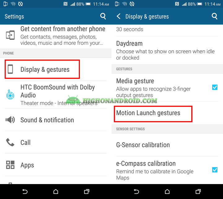 How To Use Motion Launch Gestures on Htc one m9 plus