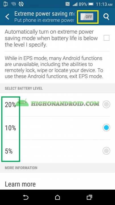 How To Enable Extreme Power Saving Mode On Htc One M9 Plus 2
