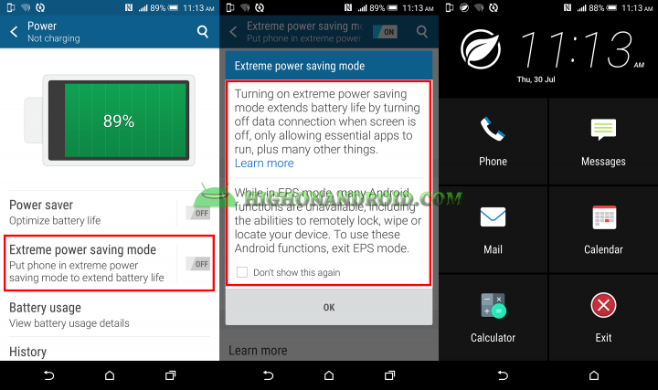 How To Enable Extreme Power Saving Mode On Htc One M9 Plus