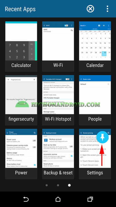How To Enable Screen pinning feature on htc one m9 plus 4