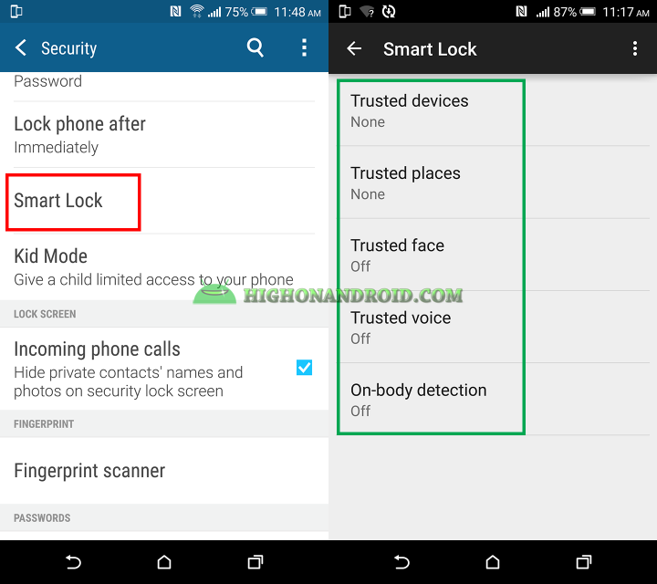 How To Enable Smart Lock Feature on Htc One M9 Plus 2