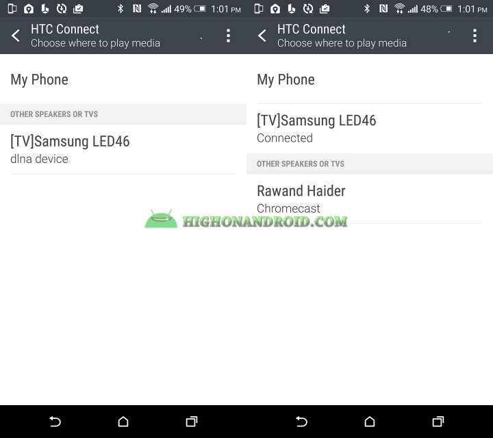 How To Play Media on TV using htc one m9 plus's htc connect feature 2