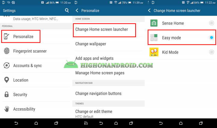 How to use and enable easy mode on htc one m9 plus 3