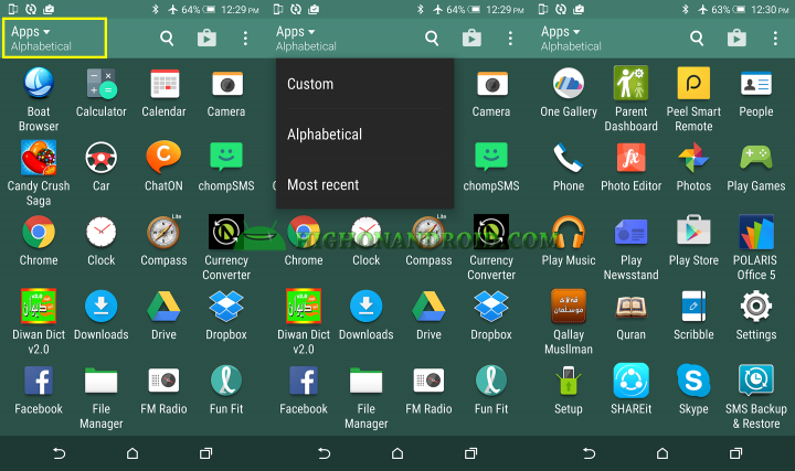 how to arrange apps on htc one m9 plus