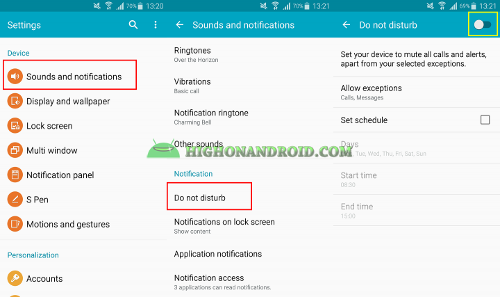 How to use do not disturb mode on samsung galaxy devices