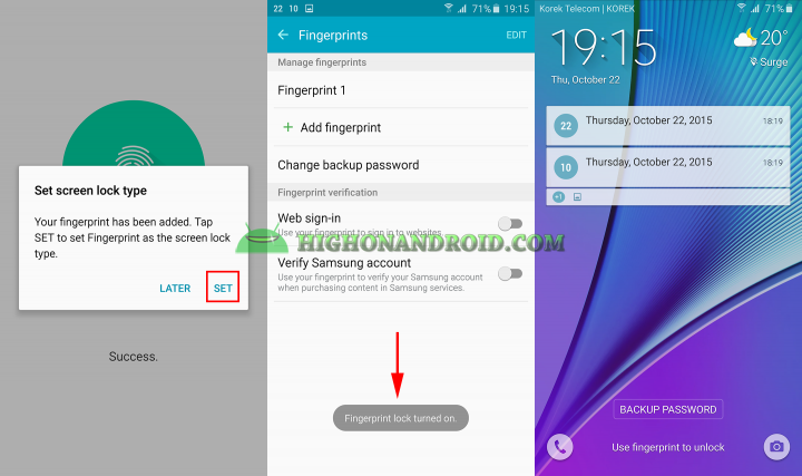 How To enable Fingerprint scanner on Galaxy Note 5 5