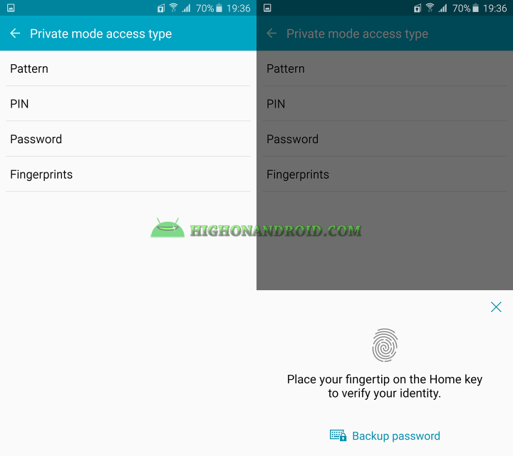 How To hide contents on galaxy note 5 using private mode 2