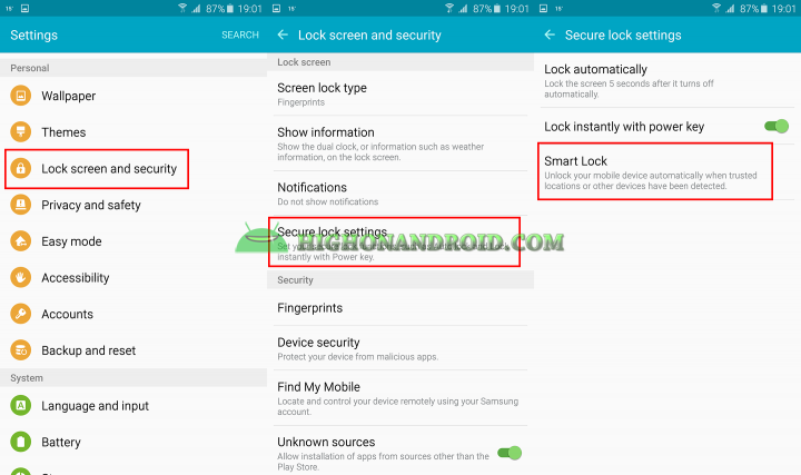 How To use smart lock feature on galaxy note 5