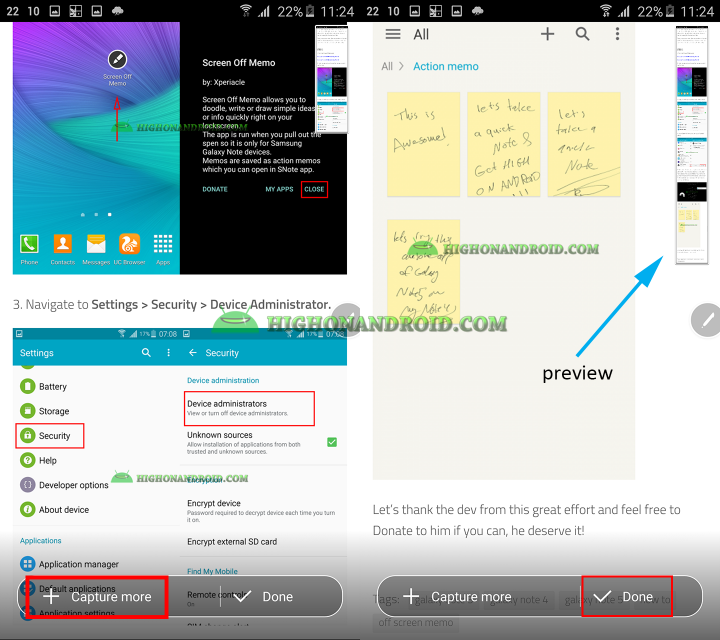 How to Take continous screenshots on Galaxy Note 5 using Scroll Capture Feature 3