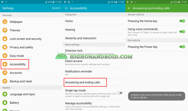 how to answer phone calls with voice commands and end it with power button on galaxy note 5