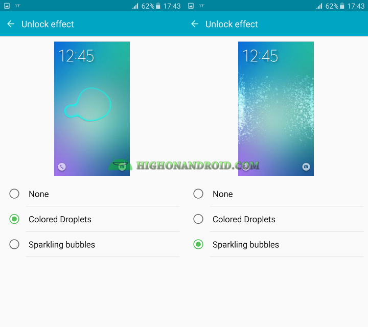 how to change unlock effect on galaxy note 5 2