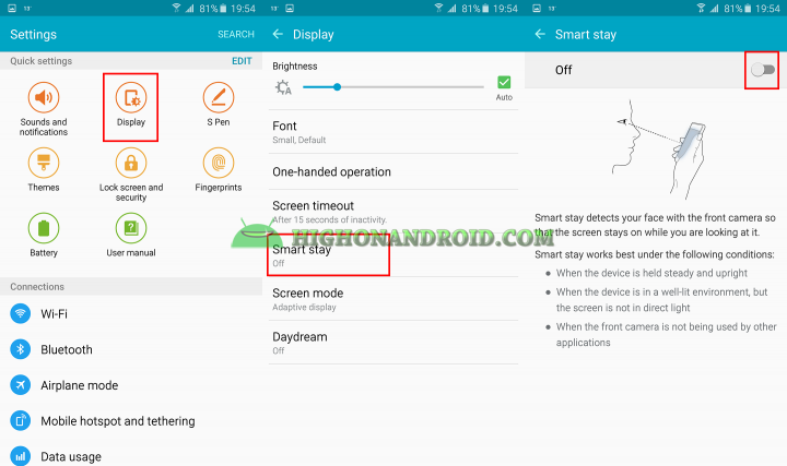how to enable smart stay on galaxy note 5