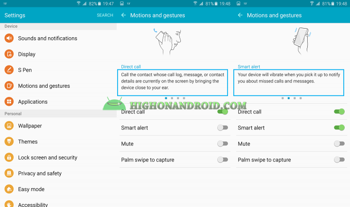 how to use gestures on galaxy note 5