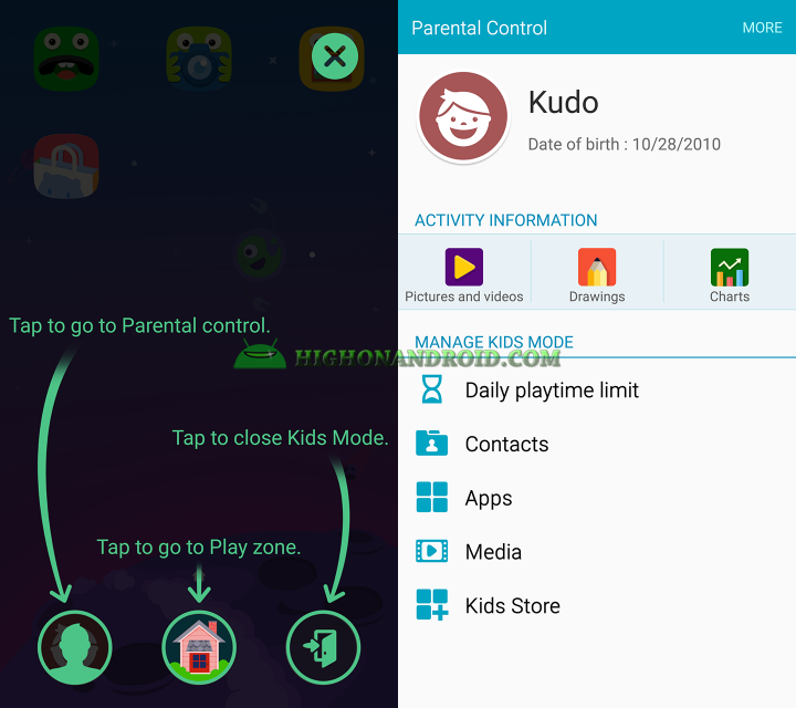 how to use kids mode on galaxy note 5 10