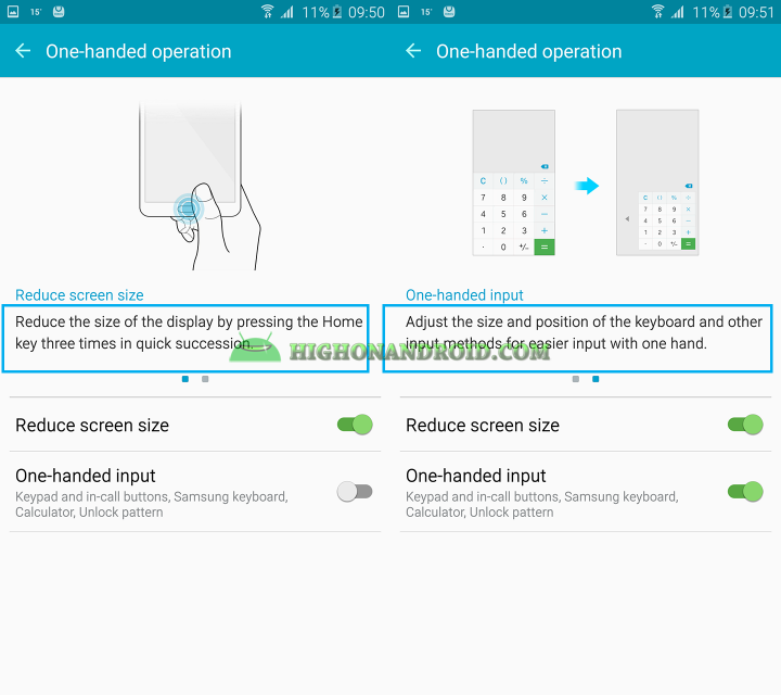 how to use one handed operations on galaxy note 5 2