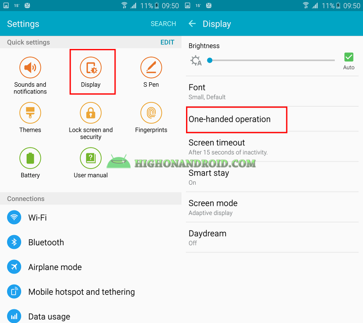 how to use one handed operations on galaxy note 5