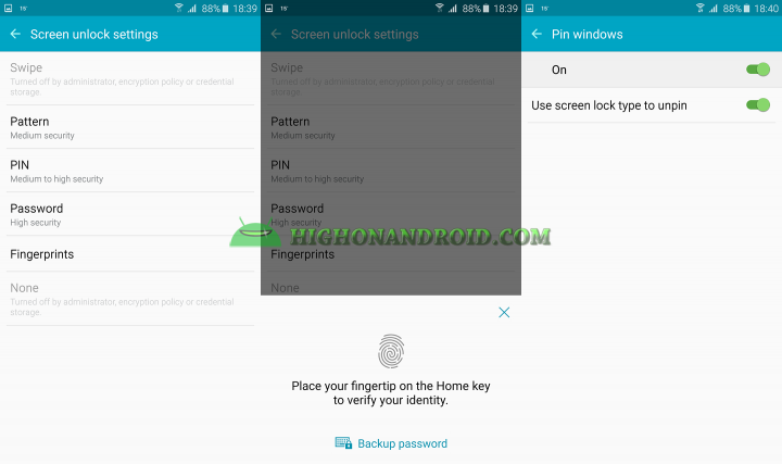 how to use screen pinning feature on galaxy note 5 4
