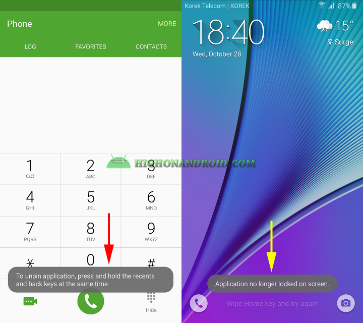 how to use screen pinning feature on galaxy note 5 8