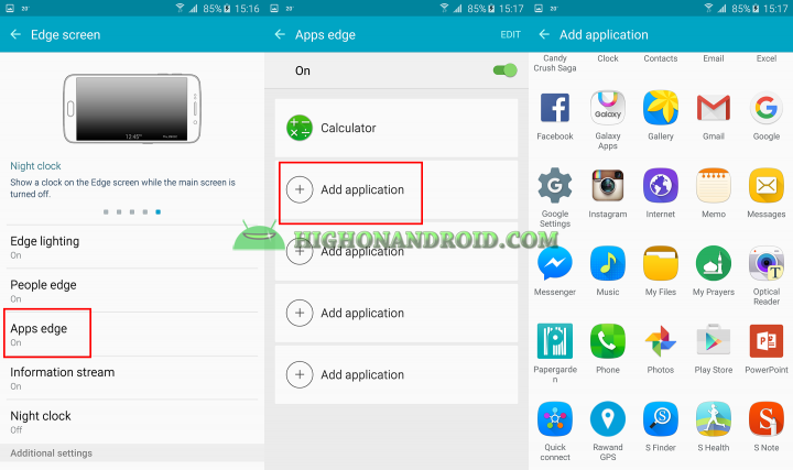 How to launch apps from edge screen on galaxy s6 edge plus
