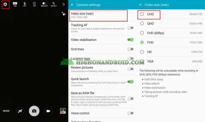 how to record 4k videos on galaxy note 5 and galaxy s6 edge plus