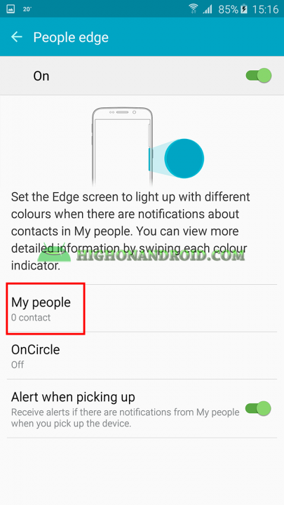how to set up people edge on galaxy s6 edge plus 2
