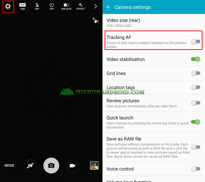how to use tracking auto focus on galaxy note 5 and s6 edge plus